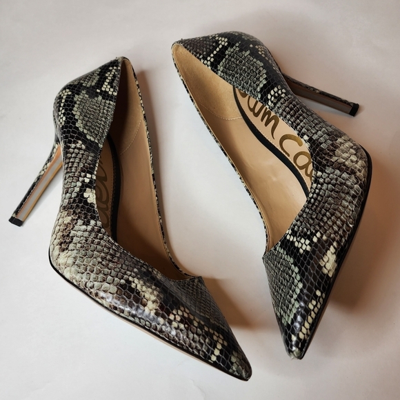 Sam Edelman 9W Green Black Snake Print Hazel Heels Stilletos - Picture 7 of 16